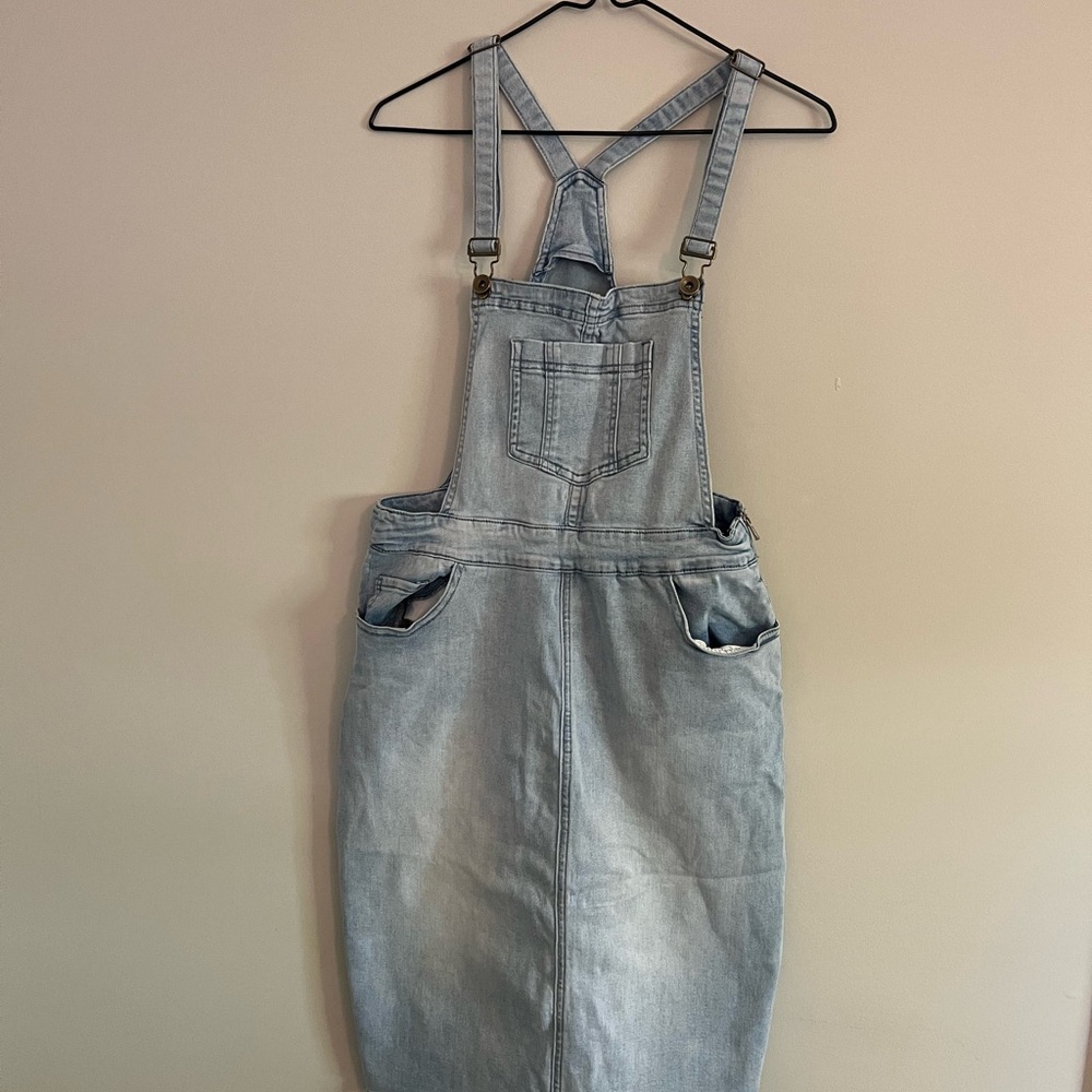 Main Street Exchange Light Blue Denim Overall Dress